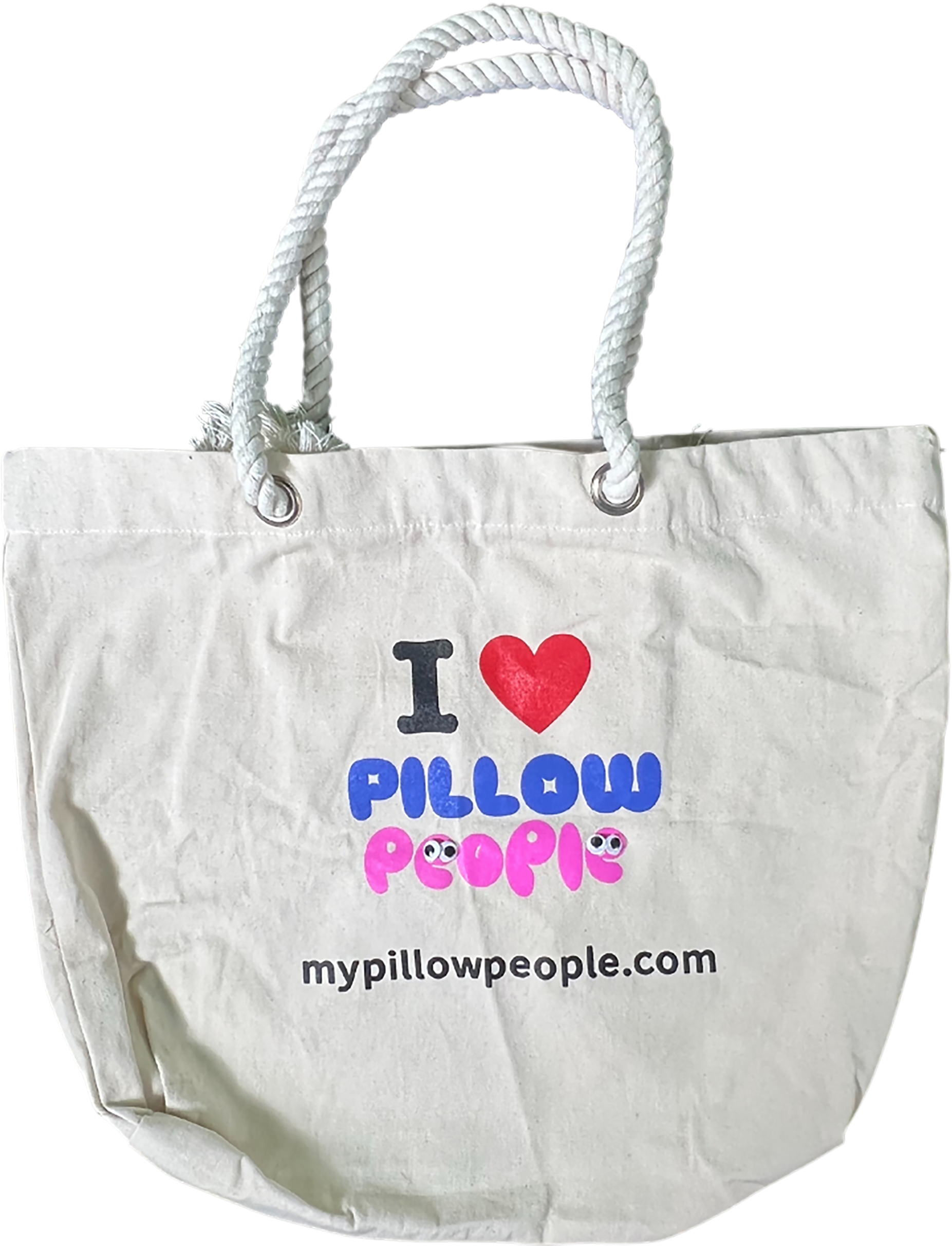 I heart pillow people googly eye tote bags